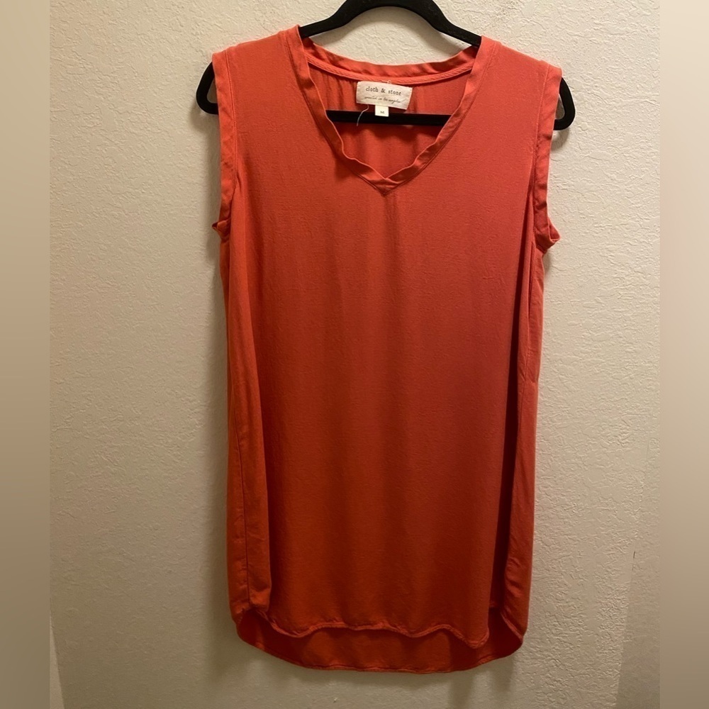 Anthropologie Cloth & Stone Orange Tunic Mini Dress Size M